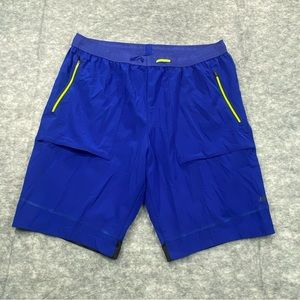 Russell‎ Athletics Mens Blue/Yellow Pocketed Drawstrings Athletic Shorts SZ LG